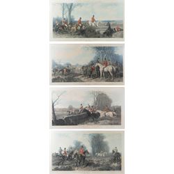 John Frederick Herring Senior (British 1795-1865): 'Fox Hunting - The Meet, The Find, The ...