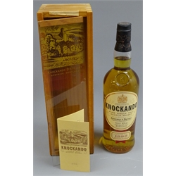  Knockando Pure Single Malt Whisky, distilled 1980, bottled 1995, 70cl  40%vol, in wooden case with sliding plastic front, 1btl  