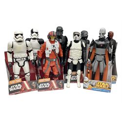 Star Wars - seven Jakks Pacific Big-Figs comprising Death Trooper, Kylo Ren, Darth Maul, First Order Stormtrooper, Poe Dameron, The Inquisitor and Executioner Trooper; all boxed; and another unboxed (8)