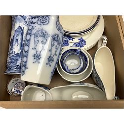 Quantity of ceramics to include Spode blue and white Italian pattern, lustre,  Ringtons etc in three boxes