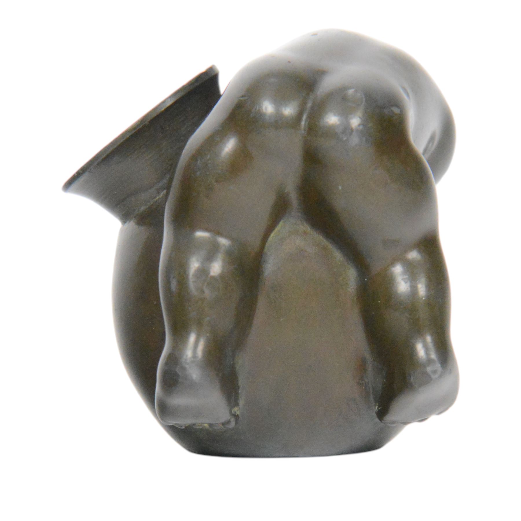 Just Andersen (Danish 1884 - 1943), bronze figure modelled as a putti sleeping upon a vase, signed beneath H6cm