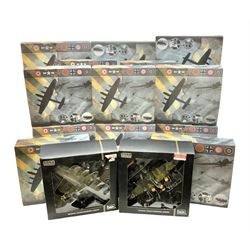 Nineteen Atlas Editions die-cast models of aircraft; to include Douglas Dakota C-47, Forke Wulf, Handley Page Halifax, De Havilland DH-98 Mosquito Mk.IV, etc and two others similar by IXO Models; all boxed (21)

