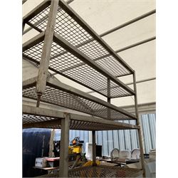 Steel mesh five tier shelving unit, and a small three tier shelving unit (2) - THIS LOT IS TO BE COLLECTED BY APPOINTMENT FROM DUGGLEBY STORAGE, GREAT HILL, EASTFIELD, SCARBOROUGH, YO11 3TX