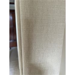 Pair of (190cm) quality full height Linara Wicker curtains with Moon Kilnsey heading, interlined overall height 228cm, overall width 190cm (each curtain) 