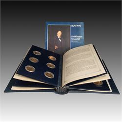 The Churchill Centenary Trust Medal Collection, 1974, a complete set of 24 silver-gilt med...