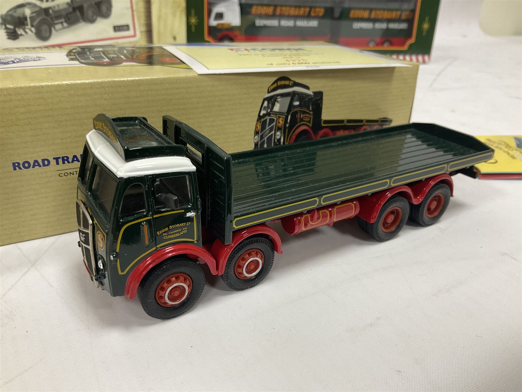 Corgi Eddie Stobart - eighteen promotional and advertising models including heavy haulage vehicles, coach, figures etc; and five others by Saico, Lledo and Atlas Editions; all boxed (23)