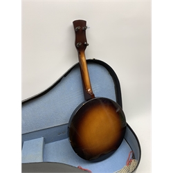Holborn four-string banjolele with maple back and beech neck, 60cm overall, in carrying case
