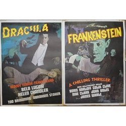  Frankenstein & Dracula, two vintage film posters printed by Portal Publications, 73cm x 53cm (2)  