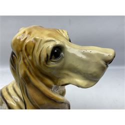 Composite model of a seated Basset Hound, H34cm