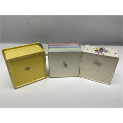 Clarice Cliff for Wilkinson Ltd Crocus Bizarre beehive honeypot painted in the Crocus pattern, together with two beehive Beswick honey pots, Poole square honey pot etc (14)