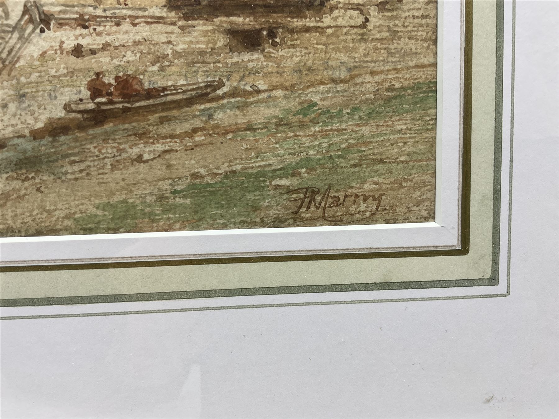 Paul Marny (French/British 1829-1914): French Riverside, watercolour signed 16.5cm x 45cm 
Provenance: West Yorkshire dec'd estate