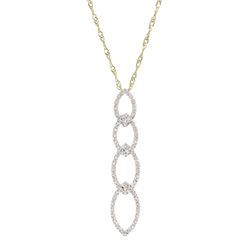 9ct gold diamond pendant necklace