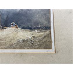 Anthony Vandyke Copley Fielding (British 1787-1855): Shipping in Rough Seas, watercolour heightened with white signed and dated 1806, 15cm x 22cm 