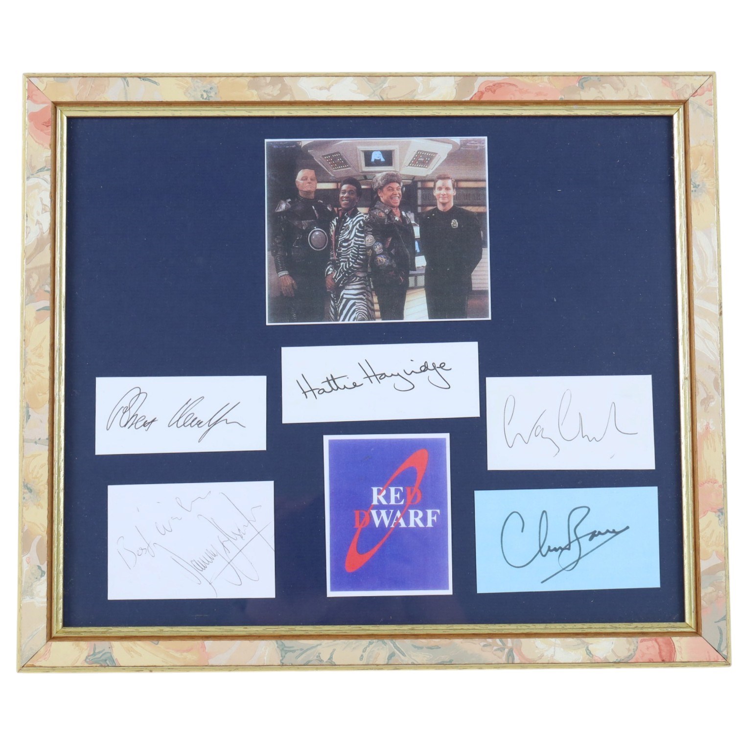 Collection of Sci-Fi TV signed prints, including Deforest Kelley Star Trek, the cast of Red Dwarf, etc