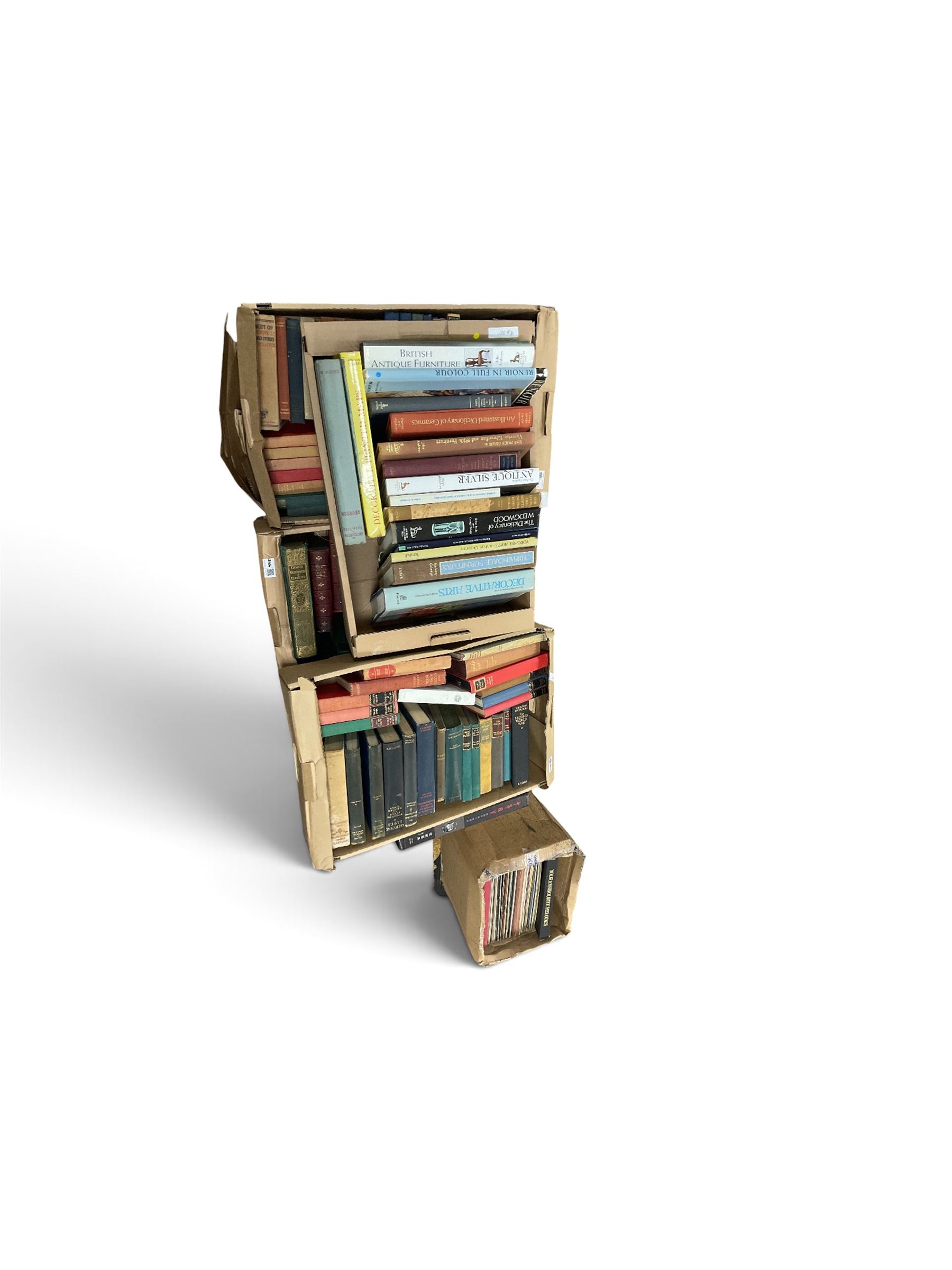 Collection of books, mainly antique reference books, in nine boxes 
