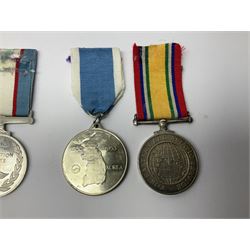 1949 Yangtze Incident HMS Consort casualty Naval General Service Medal with two clasps for Yangtze 1949 and Malaya awarded to D/SSX. 788562 J. Tootell A.B.R.N.; with four other medals comprising Republic of Korea War Service Medal, Eastern Service Medal, unofficial British and Commonwealth Occupation Forces Association Occupation of Japan medal and IFKVWA 40th Anniversary Medal; together with an archive of contemporary and later related items including Certificate of Service 1946-54, Recommendations for Advancement and Conduct Record Sheet 1946-53, Quartermasters History Sheet 1949-53, Destroyer Association China Station 1945-53 beret, later manuscript journal with his own account of the Yangtze incident etc, Joe's birth certificate details dated 1968, reprinted half-length portrait in uniform, Manual of Seamanship 1937, modern shield and framed crests, blazer badges and metal badges and a copy of Loyal & Steadfast - The Story of HMS Consort 2008, which gives details of how Joe Tootell received his wounds, the extract reads ' When Consort came under fire a short time later it was a strange, perhaps unreal experience for many of the crew who had never seen action before. Ordinary Seaman Joe Tootell was in the wheelhouse. 'I could not see the action. We could hear the ship taking severe punishment. When the wheelhouse took a direct hit, killing the coxwain, Chief Petty Officer Gurney, and myself receiving multiple shrapnel wounds, the steering mechanism was put out of action.'