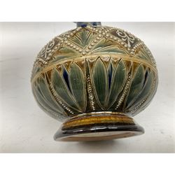 Doulton Lambeth vase of bulbous form with a tulip neck, with impressed mark beneath 