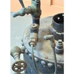 Valiant live steam boiler, rivetted construction, and with fittings, untested. H68cm - COLLECTION BY APPOINTMENT FROM: The White House, Thirsk Road, Easingwold, York, YO61 3NF - CALL 01723 507111 TO ARRANGE