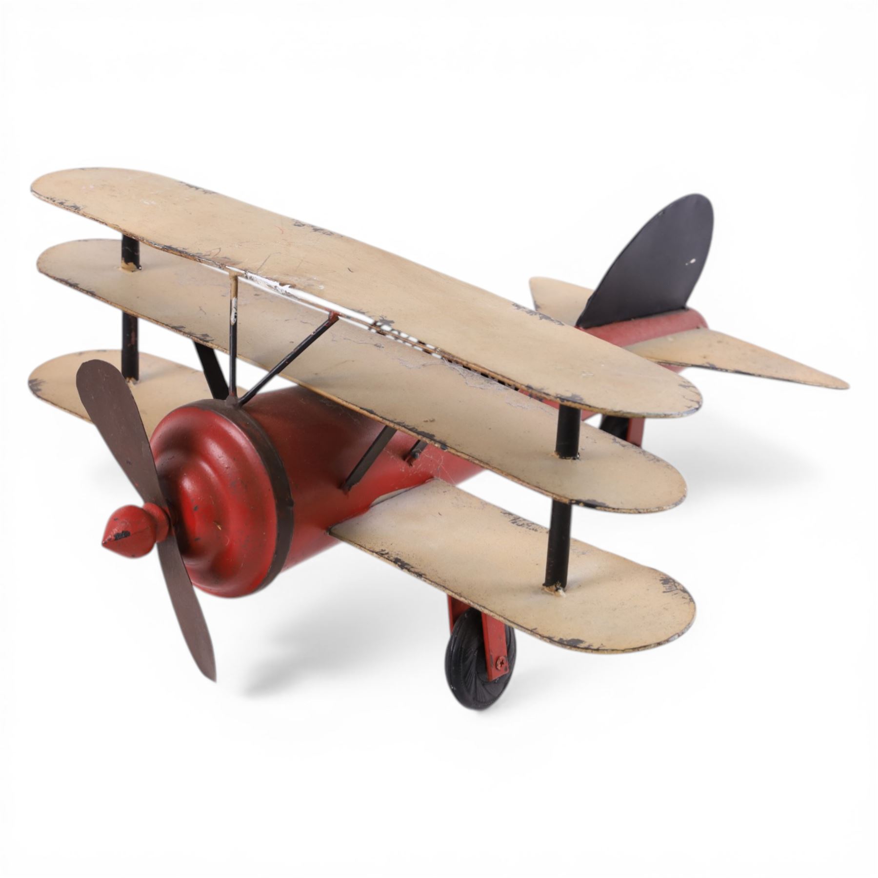 Tin plate plane, H21cm, L50cm