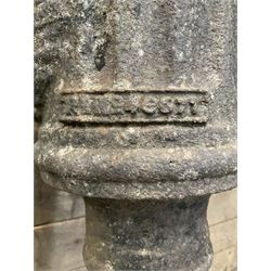 19th century cast iron water pump, lion crest with registration mark
