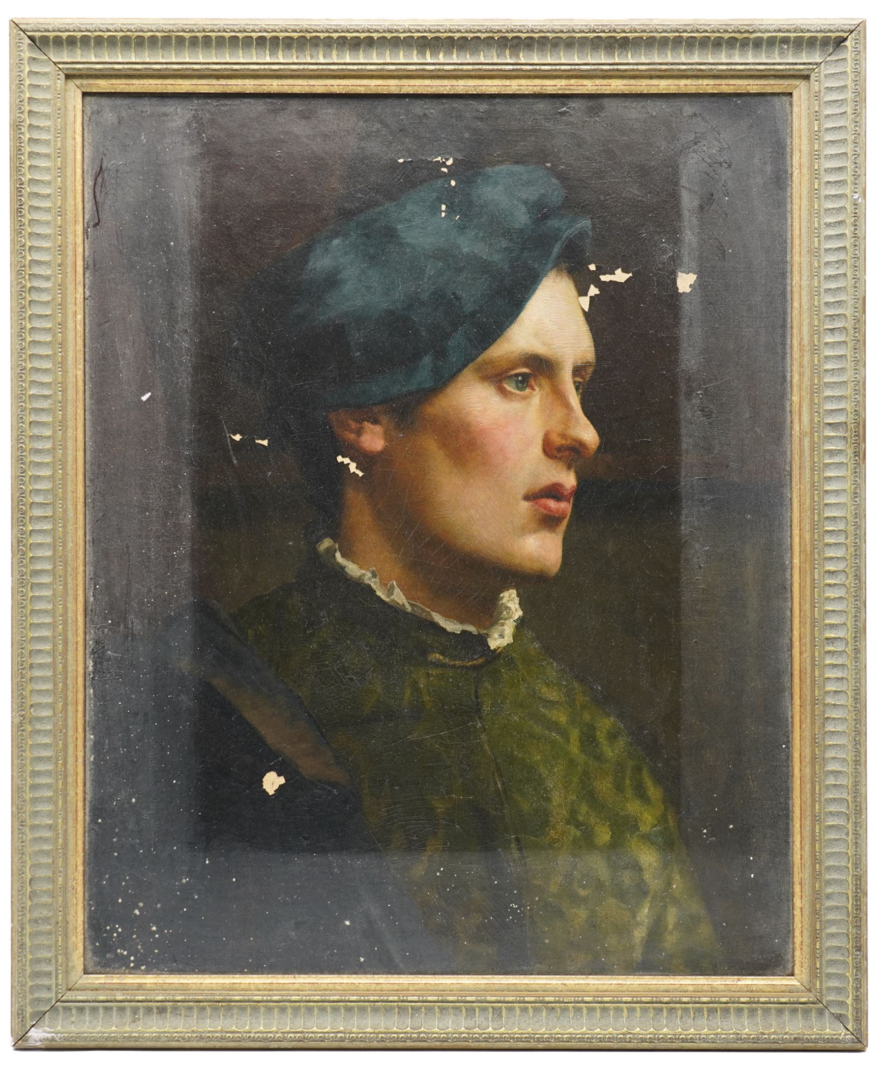 James Doyle Penrose (Irish 1862-1932): Portrait of a Young Renaissance Man, oil on canvas signed verso 53cm x 43cm
