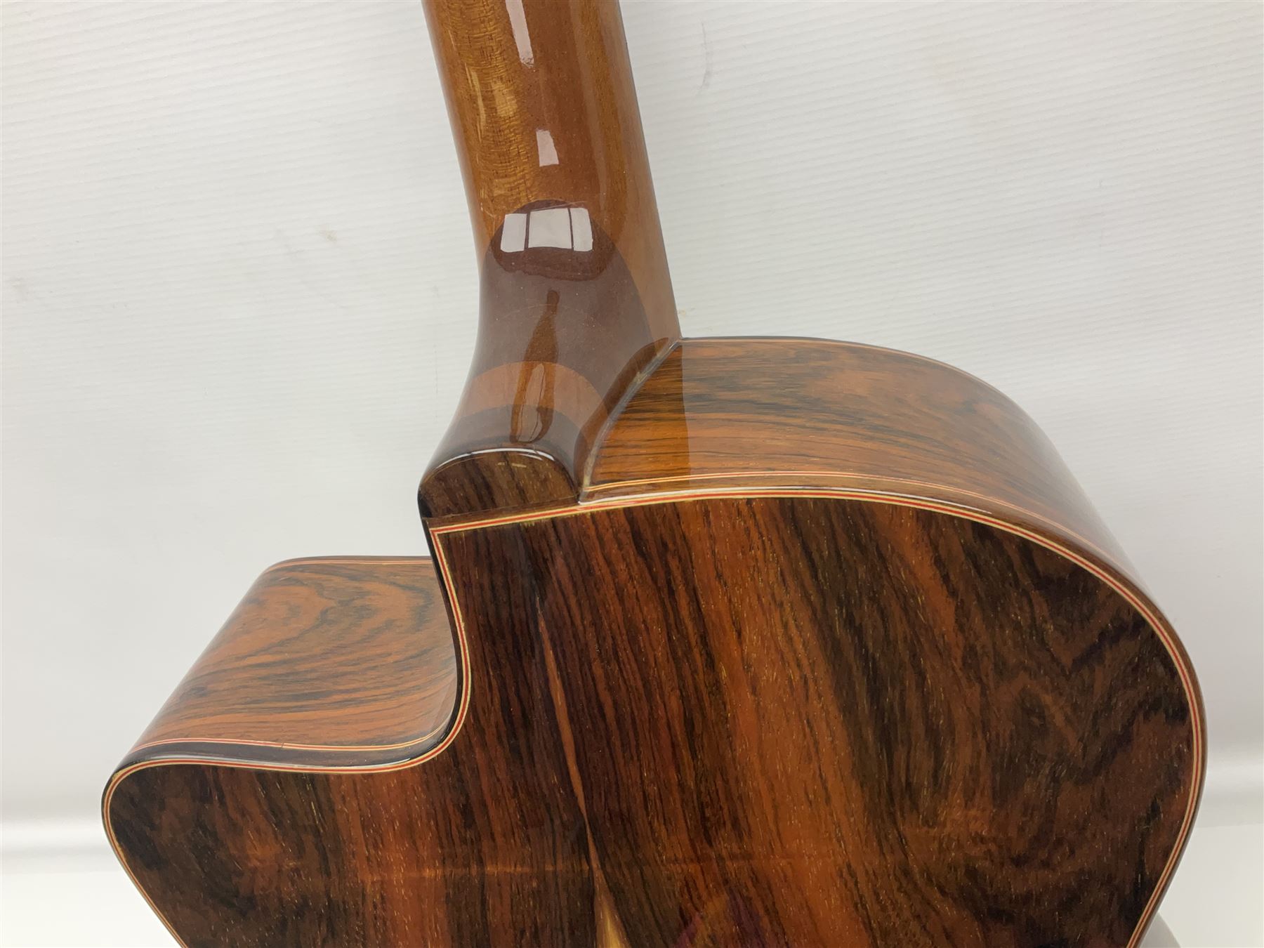 Spanish Gitano Manuel Rodriguez EMC1 Maccaferri acoustic guitar, c2000, the cedar top with D-hole, L98cm overall; in lightweight hard carrying case.