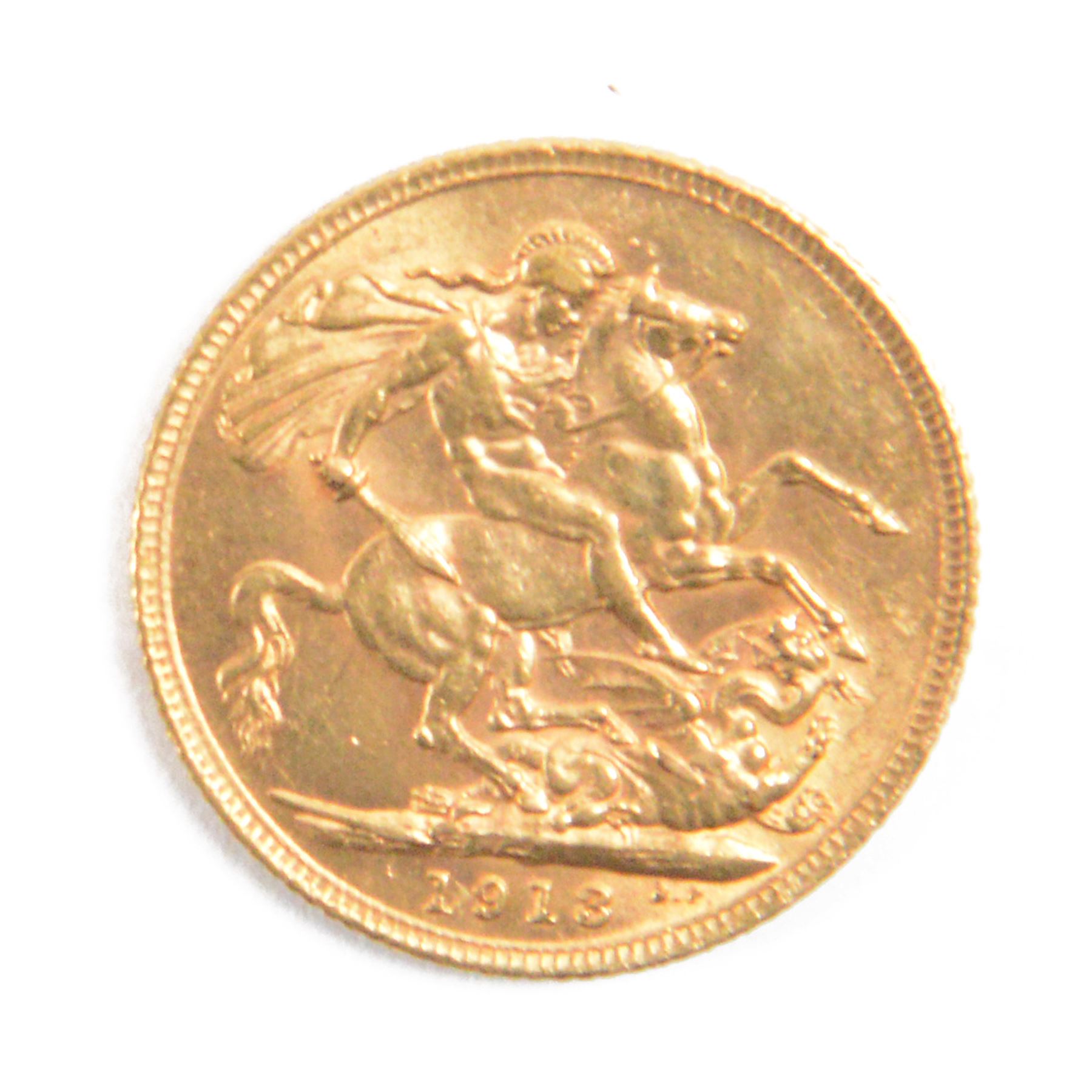 King George V 1913 gold full sovereign coin