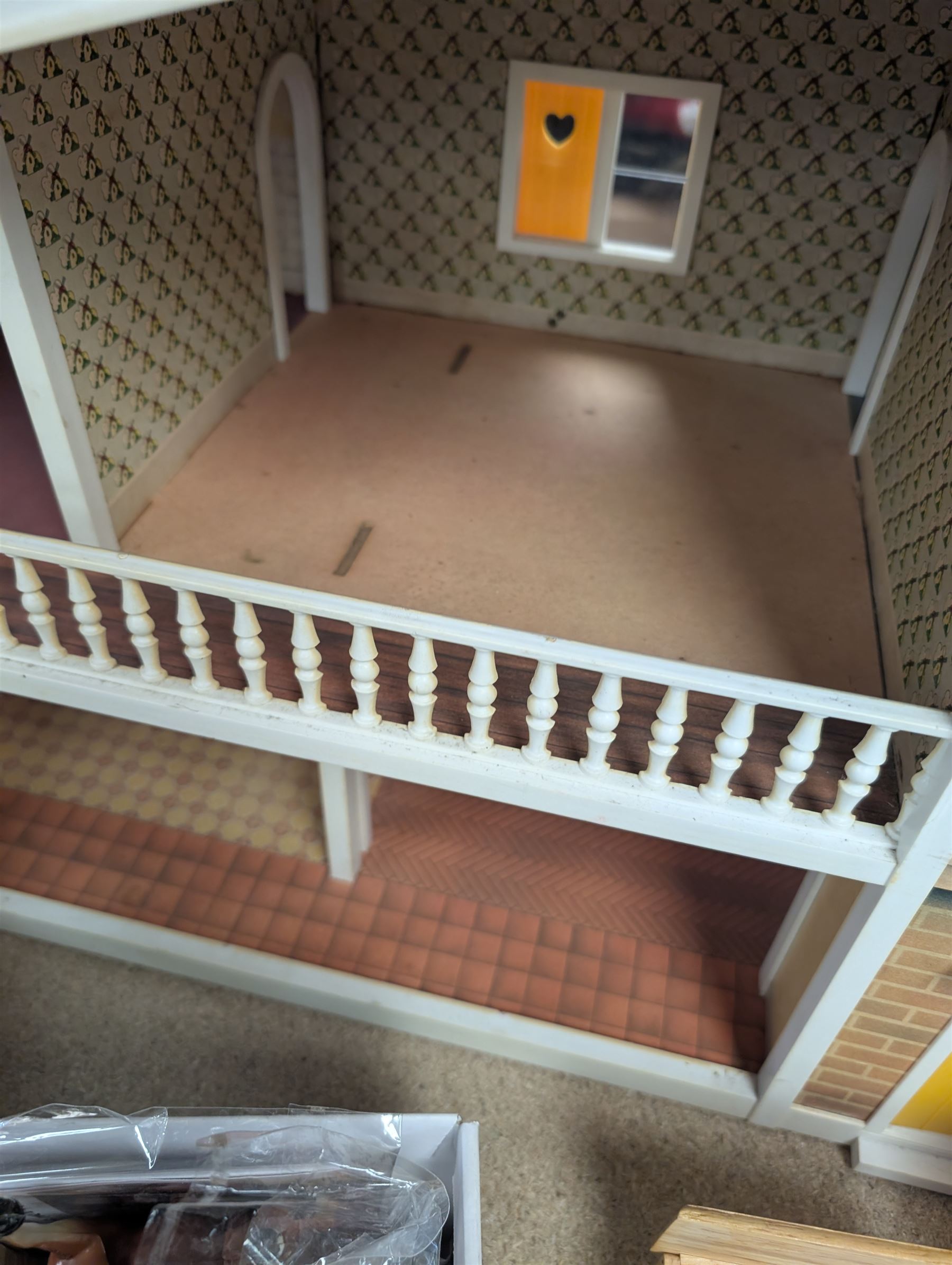 Burton Toys 'Caroline's Home' dolls house and a collection of dolls house furniture and accessories