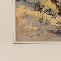 Robert Leslie Howey (British 1900-1981): Sunshine Over the Lake, watercolour signed 37cm x 47cm 