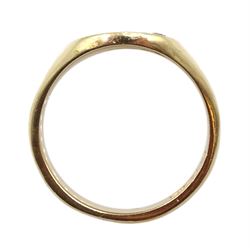 9ct gold diamond set signet ring, hallmarked