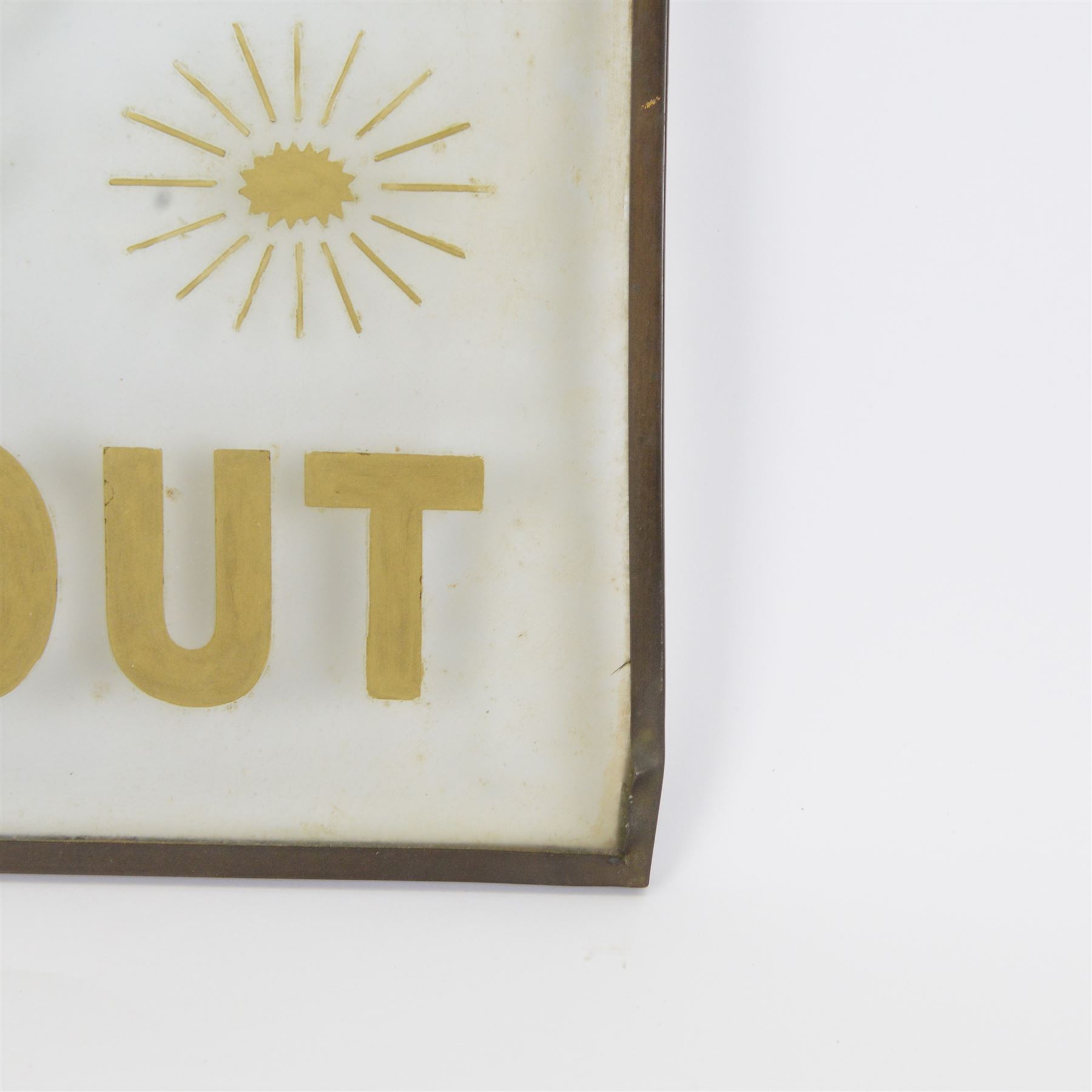 The Hull Brewery Co Ltd, glass advertising sign, with gilt writing, H46cm