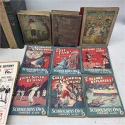 1930s Glevum Series boxed set of 'Coloured and Polished Building Bricks' with instructions; and quantity of 19th century and later children's books including The Fairy-Land of Science by Arabella B. Buckley. 1879; The Wonder Gift Book for Children 1933; The Greyfriars Holiday Annual 1938; The Willie Waddle Book 1933; twelve editions of School Boys Own Library 1937/8; Rainbow Annual 1952 etc