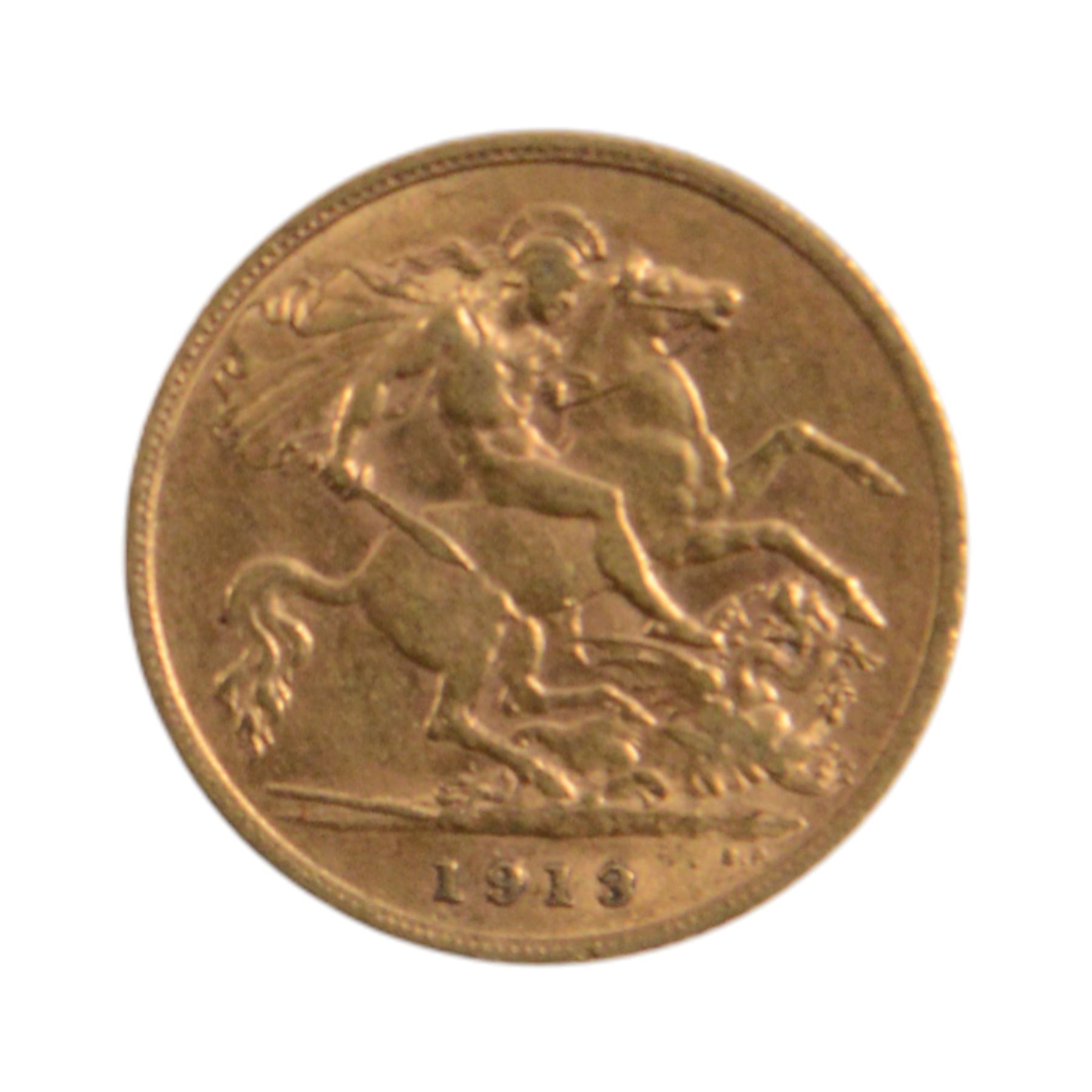 King George V 1913 gold half sovereign coin