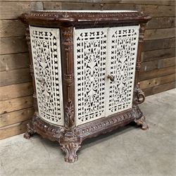 Early 20th century French ornate painted cast iron stove