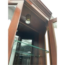 Wade - mahogany shaped front display cabinet, touch hinge interior light