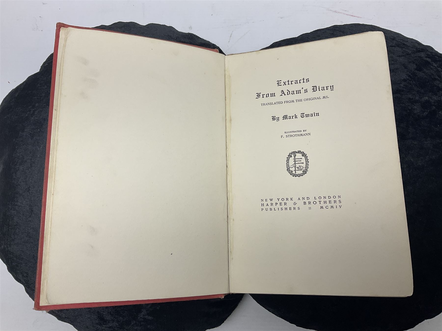 Mark Twain; Extracts from Adam's Diary, Harper & Brothers 1904 