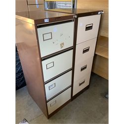 Two four drawer metal filing cabinets - THIS LOT IS TO BE COLLECTED BY APPOINTMENT FROM DUGGLEBY STORAGE, GREAT HILL, EASTFIELD, SCARBOROUGH, YO11 3TX