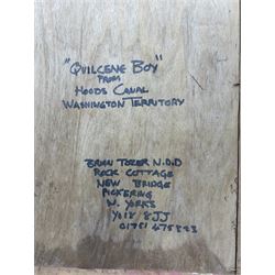 Brian Tozer (British 1944-): 'Quilcene Boy', acrylic on canvas board signed titled and inscribed verso 72cm x 48cm