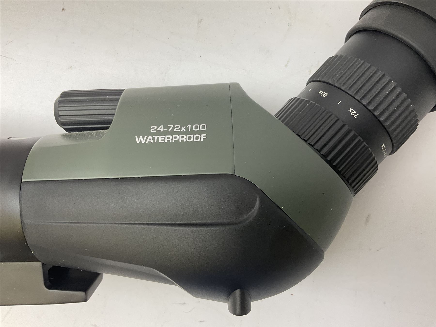 Hatsan .22 break-action air rifle retailed by Edgar brothers with 46cm barrel including fully integrated sound moderator, No.092031501; L113cm overall; in gun sleeve; together with Hawke Vantage 2-7x32 telescopic sight, Bressler Condor 24-72x100 spotting scope with carrying case and Velbon EF-61 tripod; all boxed (4)