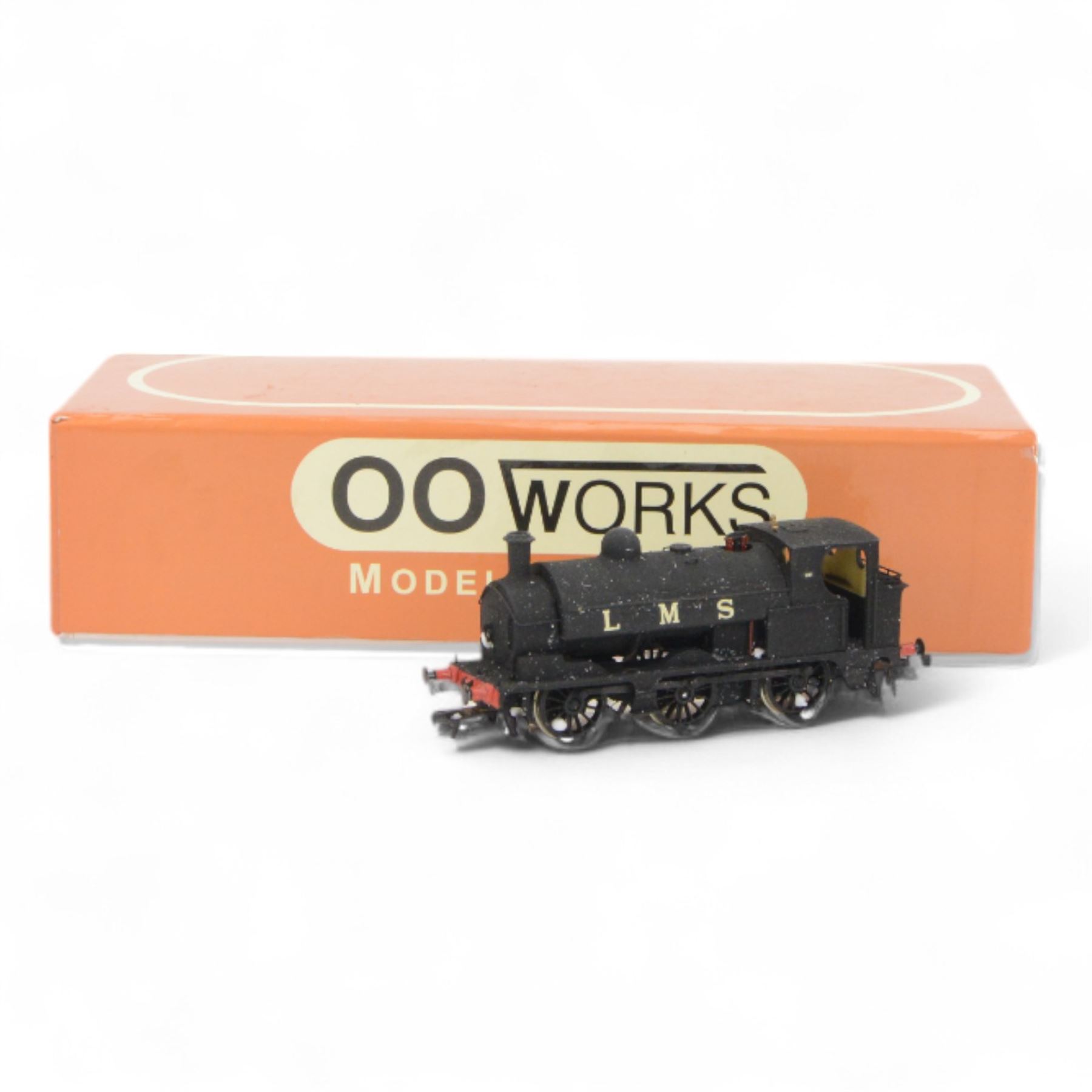 OO Works 00 gauge Aspinall/Barton Wright Ex L&YR 0-6-0 Saddle Tank in LMS black livery, boxed