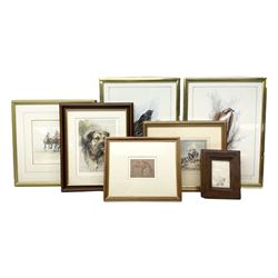 After Ben Maile (British 1922-2017): 'Blackcock' and 'Osprey', pair colour prints signed in pencil together with a print of a Terrier after Mick Causton and three horse related prints max 40cm x 28cm (6)