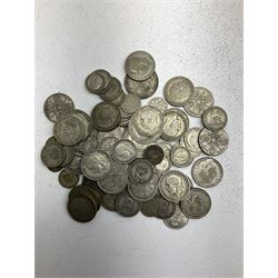Approximately 550 grams of Great British pre 1947 silver coins, including sixpences, florins etc