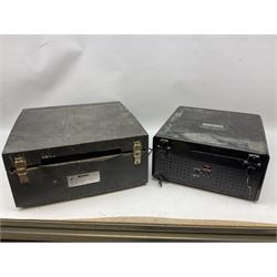 Reproduction Crosley radio record player, together with a vintage Bush table top record plater, and a quantity of vinyl records 