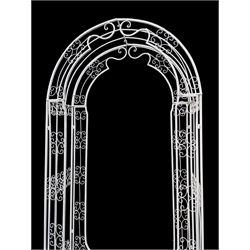 White painted wrought metal garden arbour arch trellis
 - THIS LOT IS TO BE COLLECTED BY APPOINTMENT FROM DUGGLEBY STORAGE, GREAT HILL, EASTFIELD, SCARBOROUGH, YO11 3TX