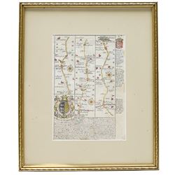 Topographical Interest - a collection of eight 18th century and later engraved and lithographic maps including two strip road maps (Bristol to York and Bristol), county maps of Gloucestershire (2), Westmoreland, Northumberland and Middlesex, together with a map of France max 28cm x 22cm (8)