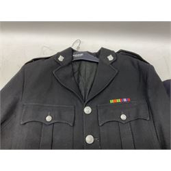 Hull City Police - vintage tunic with matching cape, collar no.H460; another tunic with WW2 medal ribbon bar; early sergeant's tunic; and later sergeant's tunic (5)