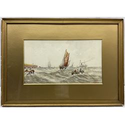 E Adams (British 19th/20th century): 'Off the Lizard', watercolour signed and titled 17cm x 31cm