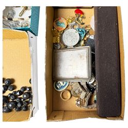 Collection of costume jewellery, jet beads and other collectables