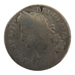 James II 1687 silver half crown coin