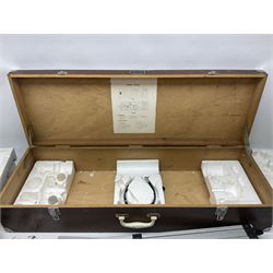 Astronomical telescope with achromatic coated lens, with tripod in wooden box 